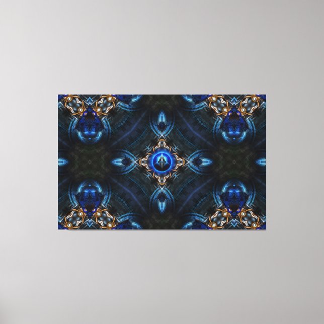 Kaleidoscope Golden Blue x75 Canvas Print (Front)