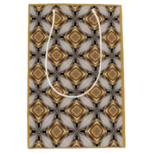 Kaleidoscope Golden-Bronze Pattern Medium Gift Bag