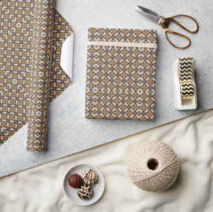 Kaleidoscope Golden-Bronze Pattern Wrapping Paper