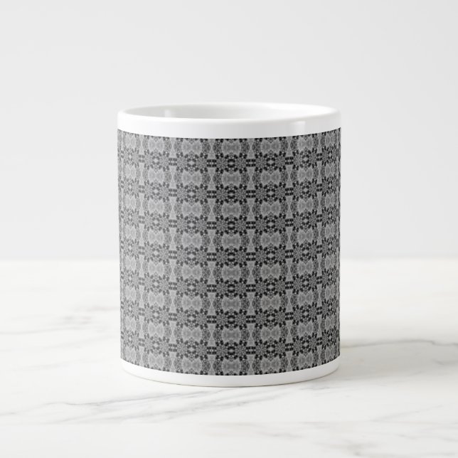 Kaleidoscope grey large coffee mug (Front)