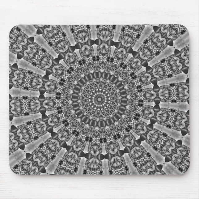 Kaleidoscope grey Star Mouse Mat (Front)