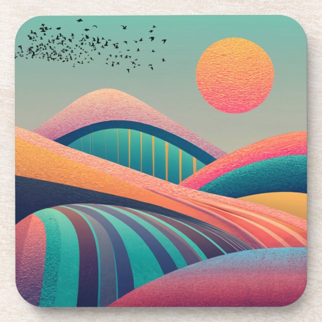 Kaleidoscope Hills Landscape Coaster (Front)