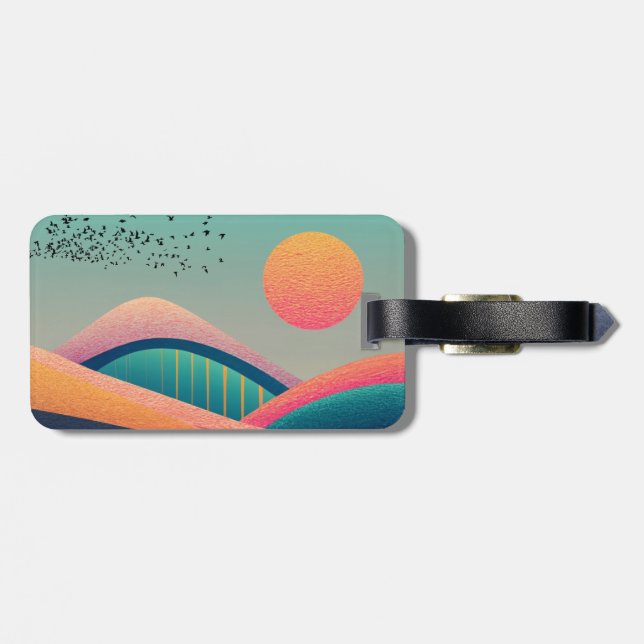 Kaleidoscope Hills Landscape Luggage Tag (Back Horizontal)