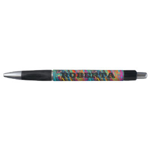 Kaleidoscope/hippy colourful pen - editable name