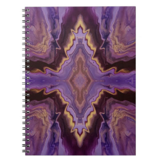 Kaleidoscope in purple, magenta, gold abstract notebook
