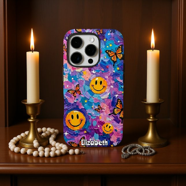 Kaleidoscope Joy: Butterfly Smile Galaxy Case-Mate iPhone Case (Creator Uploaded)