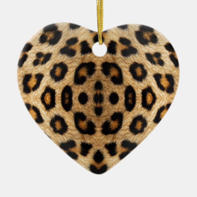 Kaleidoscope Leopard Fur Pattern Ceramic Tree Decoration (Front)