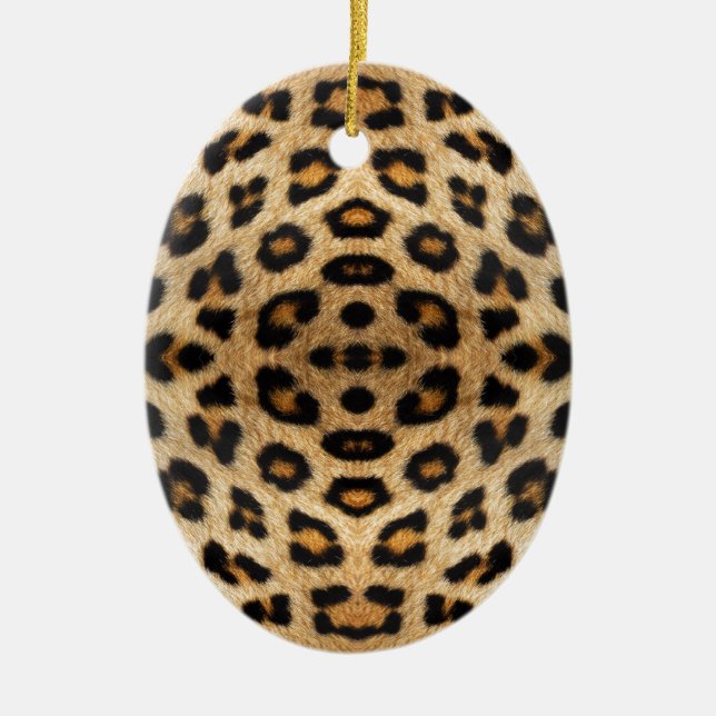 Kaleidoscope Leopard Fur Pattern Ceramic Tree Decoration (Front)