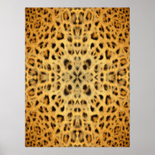 Kaleidoscope Leopard Fur Pattern poster