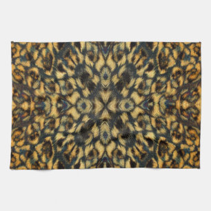 Kaleidoscope Leopard Fur Pattern Tea Towel