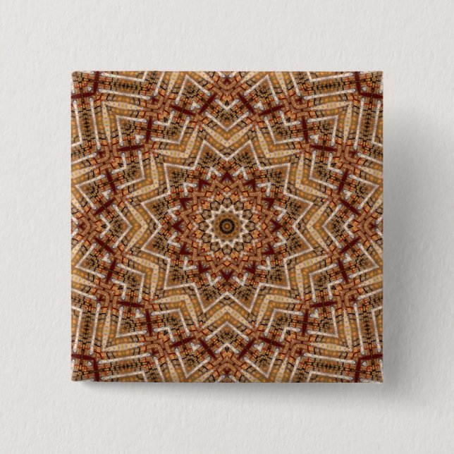 Kaleidoscope Light Brown Star 15 Cm Square Badge (Front)