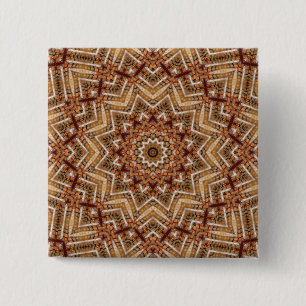 Kaleidoscope Light Brown Star 15 Cm Square Badge