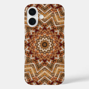 Kaleidoscope Light Brown Star iPhone 16 Case