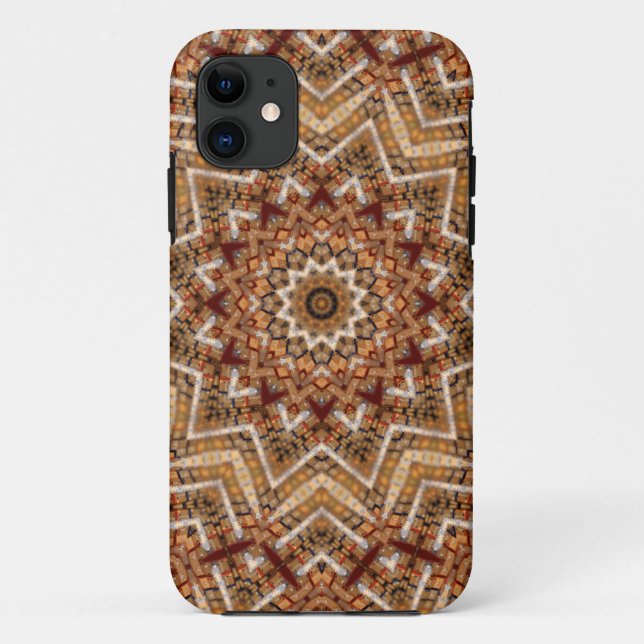 Kaleidoscope Light Brown Star Case-Mate iPhone Case (Back)