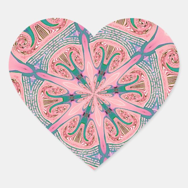 Kaleidoscope Love Heart Sticker (Front)