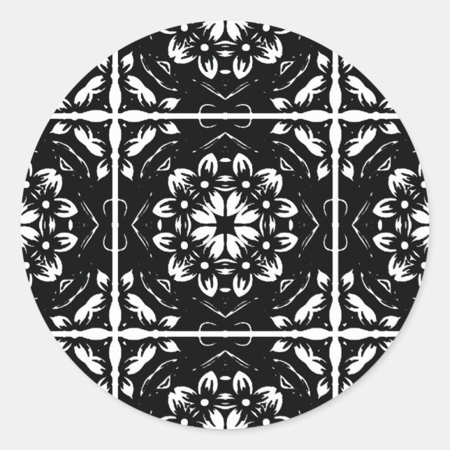 Kaleidoscope mandala art classic round sticker (Front)