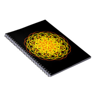 Kaleidoscope Mandala Art Energy Flower Yellow Notebook