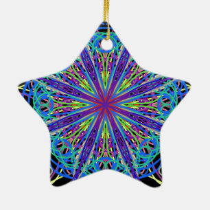 Kaleidoscope Mandala Art Joyful Colours Ceramic Tree Decoration