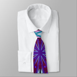Kaleidoscope Mandala Art Joyful Colours Purple Tie