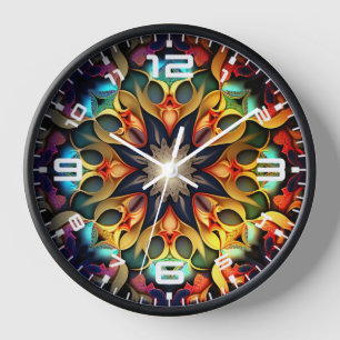 Kaleidoscope Mandala Flower Design-23091 Clock