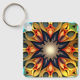 Kaleidoscope Mandala Flower Design-23091 Key Ring