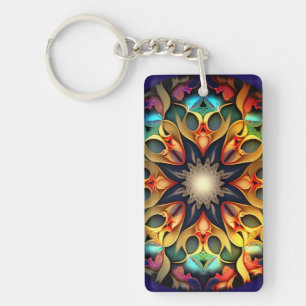 Kaleidoscope Mandala Flower Design-23091 Key Ring