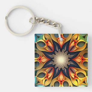 Kaleidoscope Mandala Flower Design-23091 Key Ring