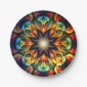 Kaleidoscope Mandala Flower Design-23091 Paper Plate