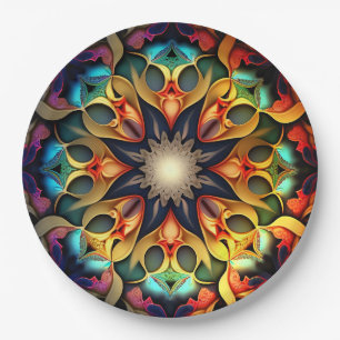 Kaleidoscope Mandala Flower Design-23091 Paper Plate