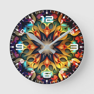 Kaleidoscope Mandala Flower Design-23091 Round Clock