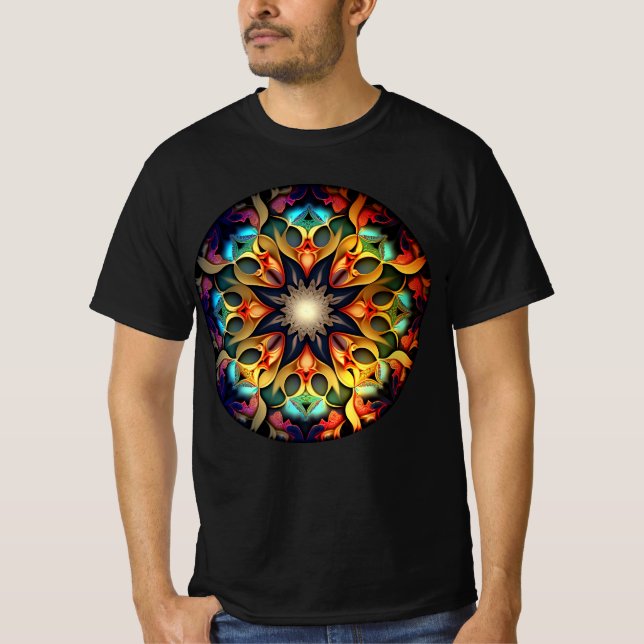 Kaleidoscope Mandala Flower Design-23091 T-Shirt (Front)