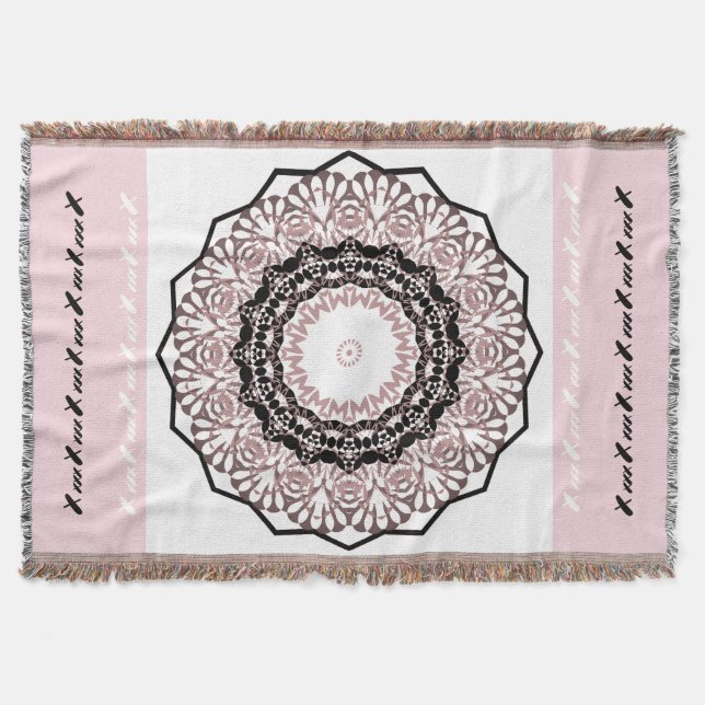 Kaleidoscope , mandala throw blanket (Front)