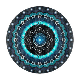 Kaleidoscope Mandala with Black Background-68566 Cutting Board