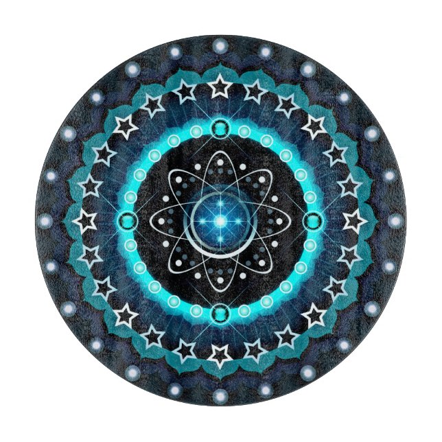 Kaleidoscope Mandala with Black Background-68566 Cutting Board (Front)