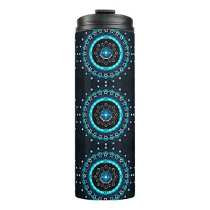 Kaleidoscope Mandala with Black Background  Thermal Tumbler