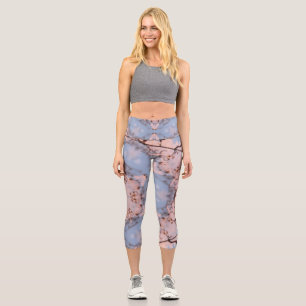 Kaleidoscope Morning Blue & Frost Pink Capri Leggings