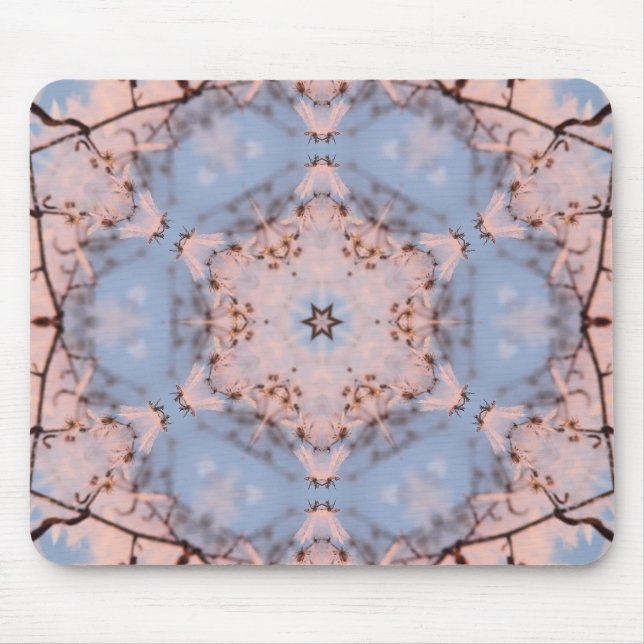 Kaleidoscope Morning Blue & Frost Pink Mouse Mat (Front)
