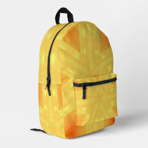 Kaleidoscope of a Bright Sunrise and Lines Printed Backpack