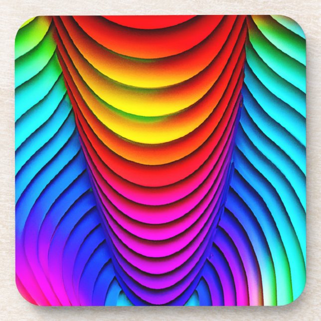 Kaleidoscope of Colours 3D Pattern Coaster (Front)