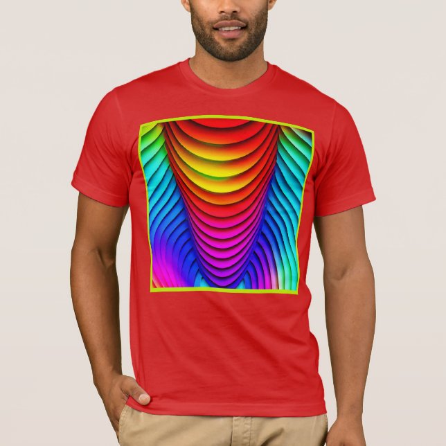 Kaleidoscope of Colours 3D Pattern T-Shirt (Front)