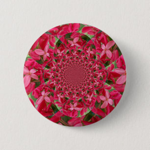 Kaleidoscope of Crimson: Blood Milkweed Flower Art 6 Cm Round Badge