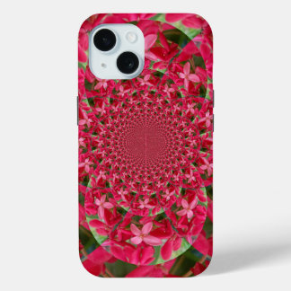 Kaleidoscope of Crimson: Blood Milkweed Flower Art iPhone 15 Case