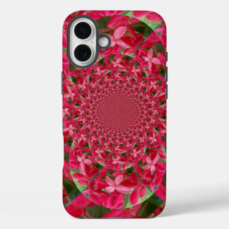 Kaleidoscope of Crimson: Blood Milkweed Flower Art iPhone 16 Plus Case