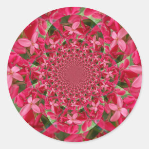 Kaleidoscope of Crimson: Blood Milkweed Flower Art Classic Round Sticker