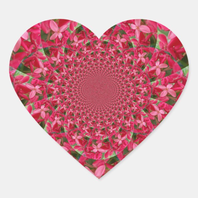Kaleidoscope of Crimson: Blood Milkweed Flower Art Heart Sticker (Front)
