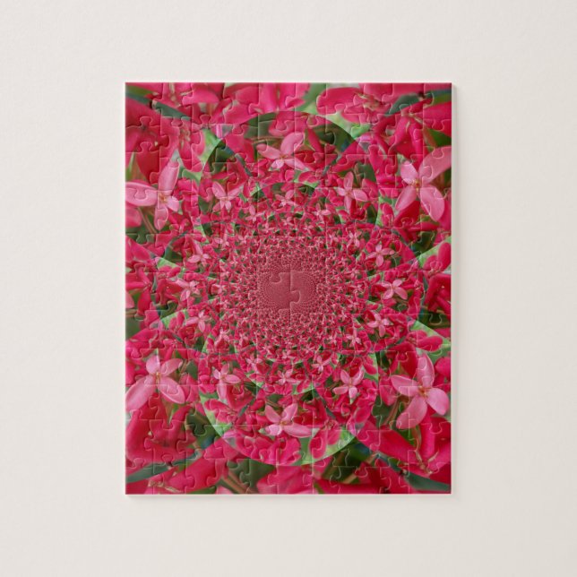 Kaleidoscope of Crimson: Blood Milkweed Flower Art Jigsaw Puzzle (Vertical)
