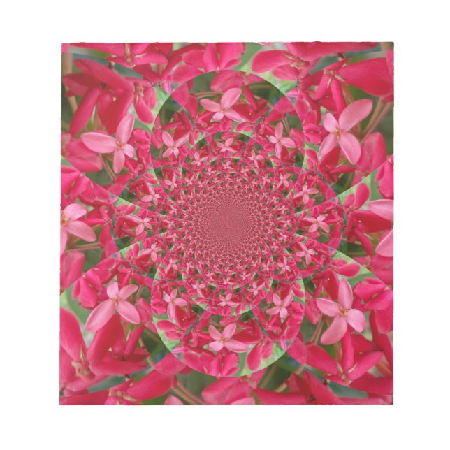 Kaleidoscope of Crimson: Blood Milkweed Flower Art Notepad (Front)