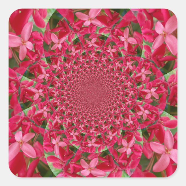 Kaleidoscope of Crimson: Blood Milkweed Flower Art Square Sticker (Front)