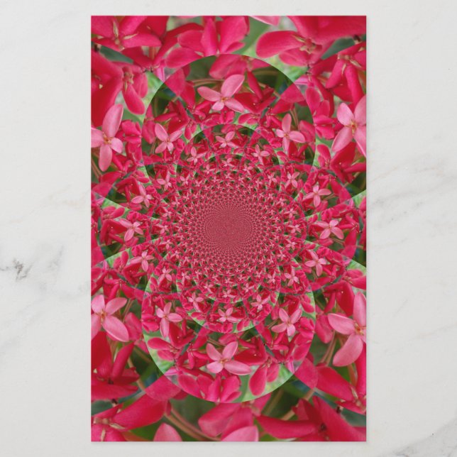 Kaleidoscope of Crimson: Blood Milkweed Flower Art Stationery (Front)
