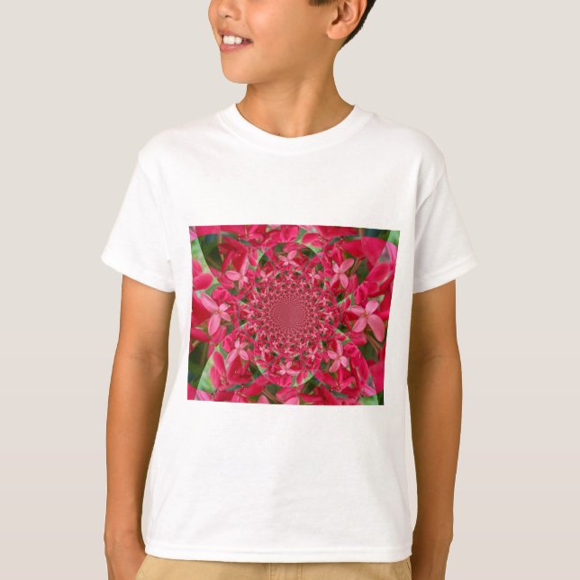 Kaleidoscope of Crimson: Blood Milkweed Flower Art T-Shirt (Front)
